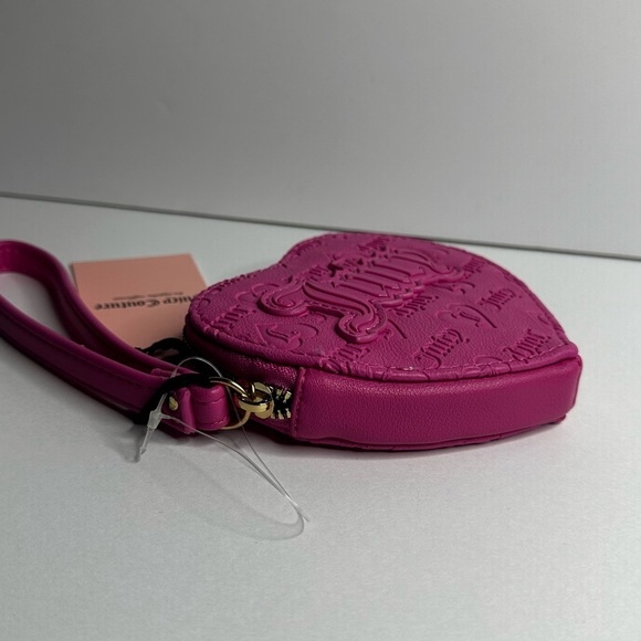 Juicy Couture Hot Pink Wallet Heart Zip Around w Wristlet - Picture 9 of 11